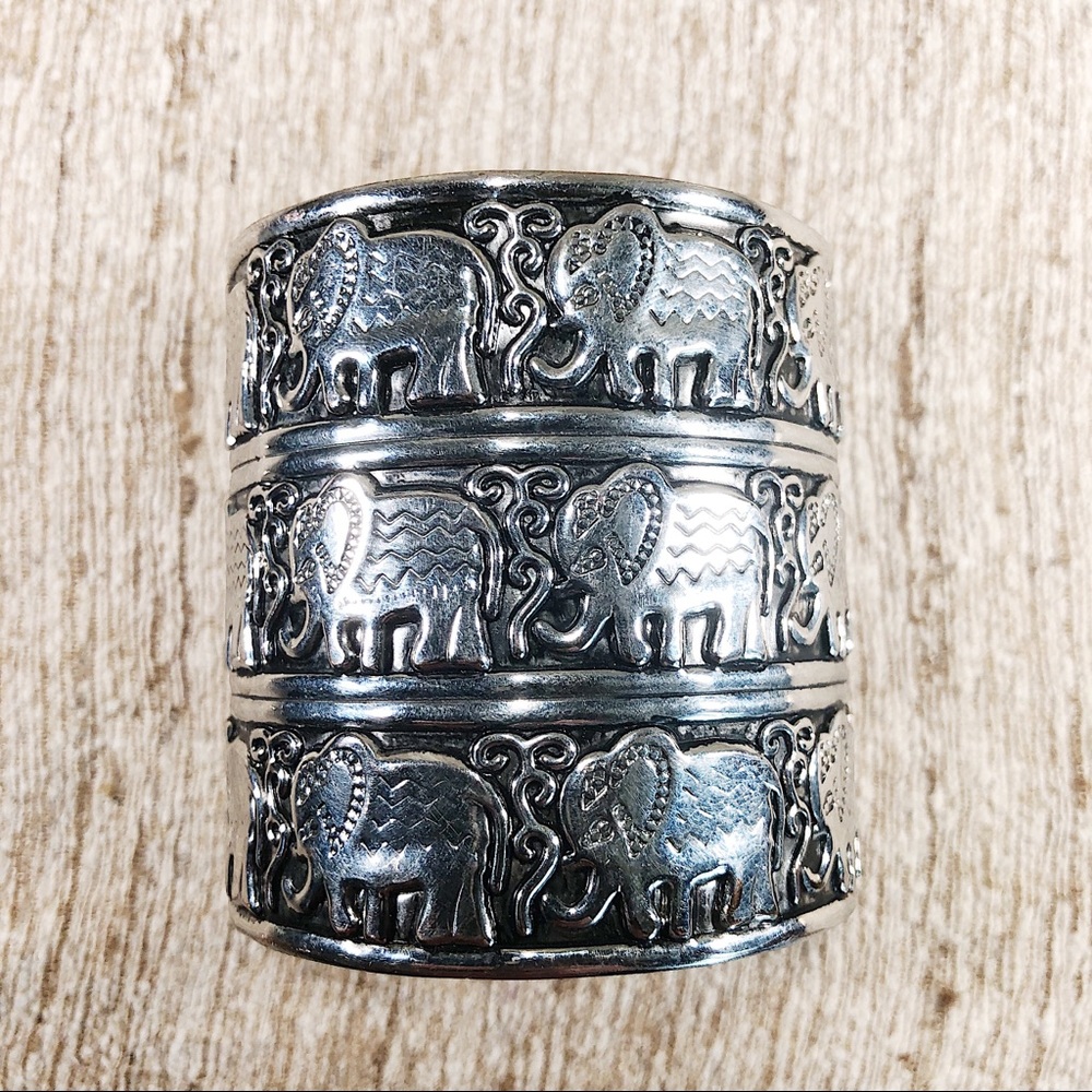 Elephant Boho Tribal Style Cuff Bracelet
